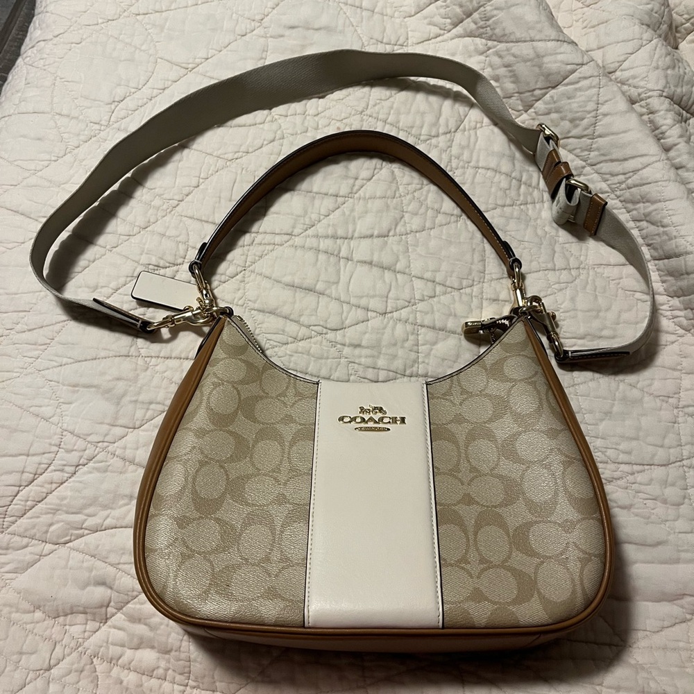 Coach Tan and White Women's Bag